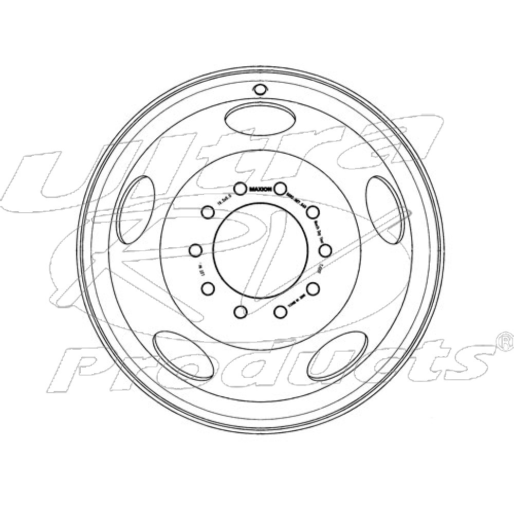 W0002398  -  Wheel Asm - 19.5x6, Offset 5.0, 10-hole Gray (JF9 - Dual Rear Wheels)
